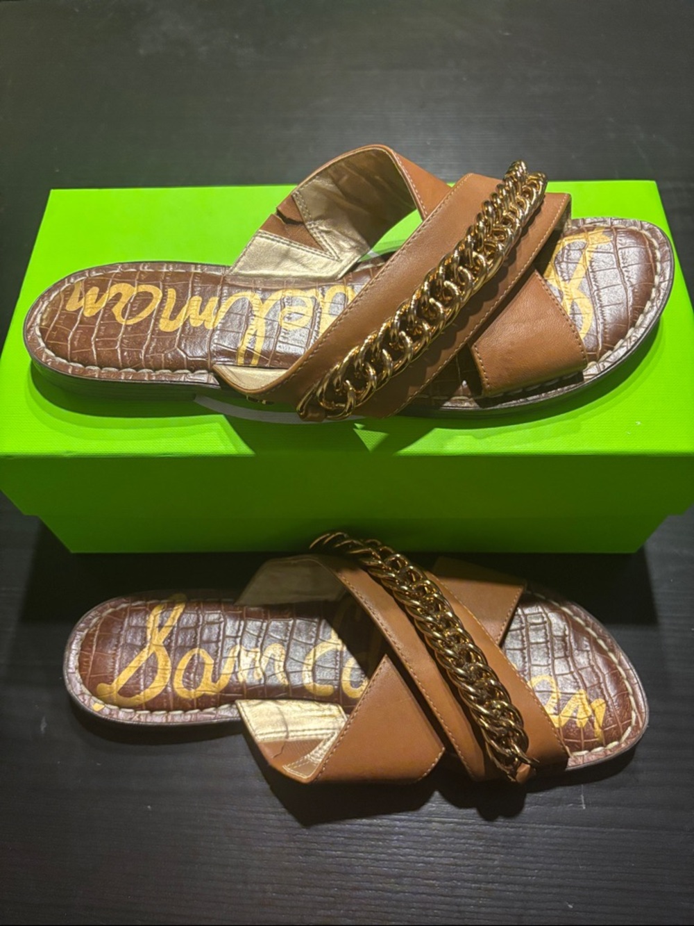 Sam Edelman Women's Gabrie Chain Crisscross Flat Sandals - Size 8.5 - Picture 3 of 8